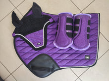 Load image into Gallery viewer, CLEARANCE PRICE! Purple Glitter Saddle Pad Set with Boots