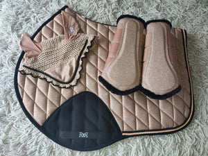CLEARANCE PRICE! Rose Gold Glitter Saddle Pad Set with Boots