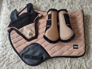CLEARANCE PRICE! Rose Gold Glitter Saddle Pad Set with Boots