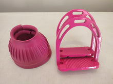 Load image into Gallery viewer, CLEARANCE PRICE! Pink stirrups, pink bell boots