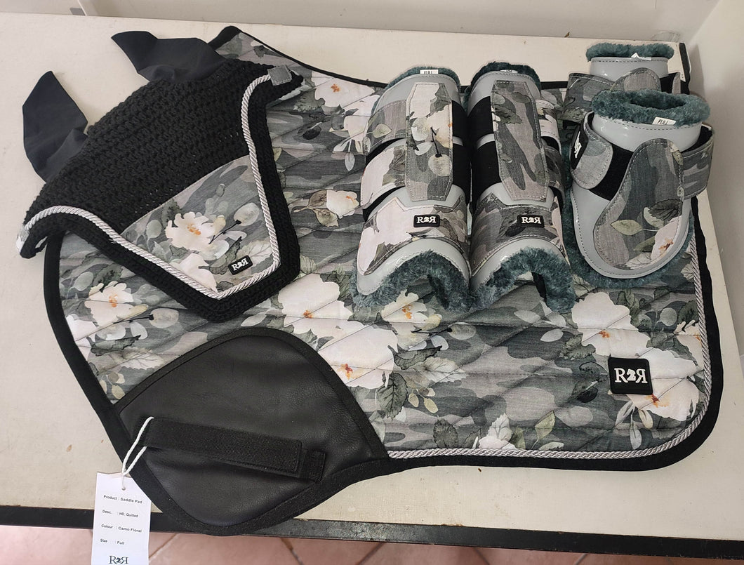 Saddle Pad Set with Jump Boots CAMO FLORAL