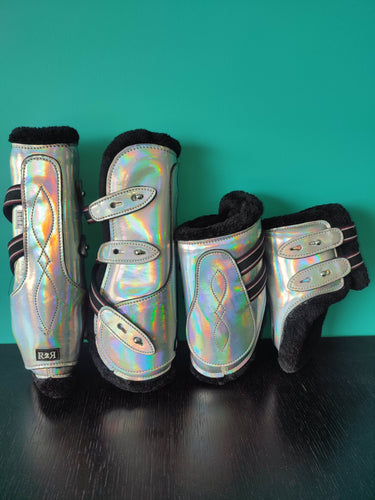 CLEARANCE PRICE! Open Front Boots + Matching Back Boots HOLO SIZE FULL