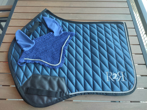 *Clearance Saddle Pad BLUE GLITTER + blue bonnet