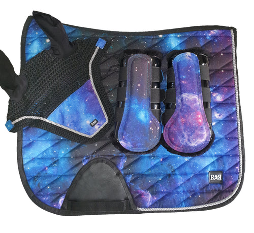 Saddle Pad Set with BRUSING Boots GALAXY DRESSAGE