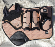 Load image into Gallery viewer, Saddle Pad Set with Jump Boots ROSE GOLD GLITTER