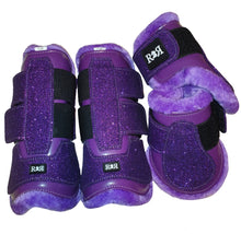 Load image into Gallery viewer, Open Front Boots + Matching Back Boots GLITTER PURPLE