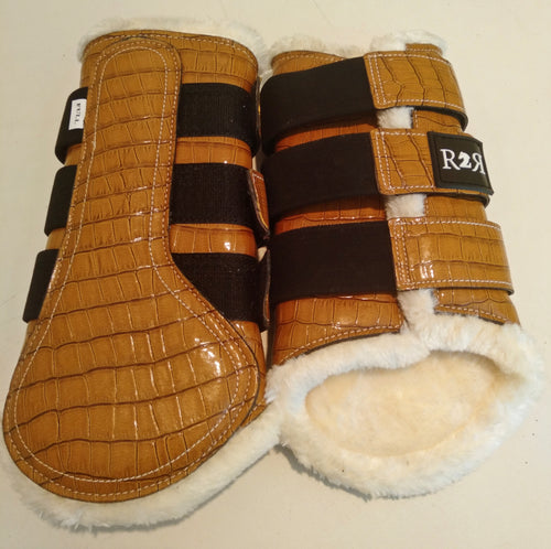 CLEARANCE SALE! Brushing Boots TAN CROC