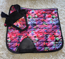 Load image into Gallery viewer, Saddle Pad + Matching Bonnet FLORAL FANTASY DRESSAGE