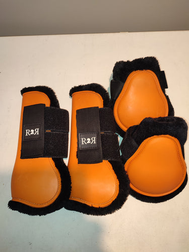 CLEARANCE PRICE! Open Front Boots + Matching Back Boots ORANGE SIZE FULL