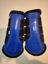 Load image into Gallery viewer, CLEARANCE SALE! Brushing Boots ROYAL BLUE Black Fleece