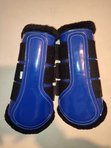 CLEARANCE SALE! Brushing Boots ROYAL BLUE Black Fleece
