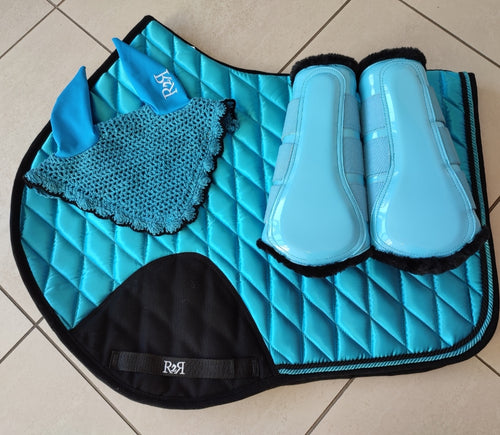 CLEARANCE PRICE! Satin Saddle Pad Set with Boots
